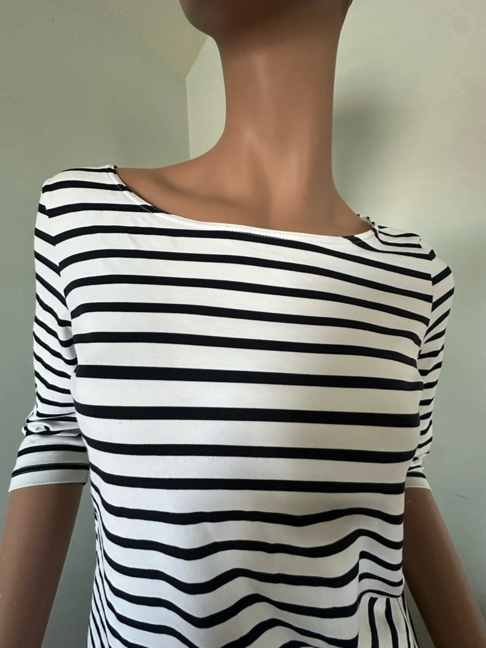 Saint James Garde-Cote III Black & White Striped 3/4 Sleeve Breton - Picture 6 of 13